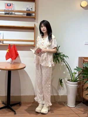 pijama dài đi coffee