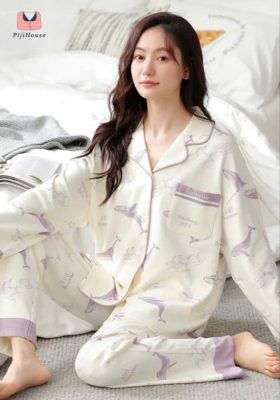 pijama dài đi coffee