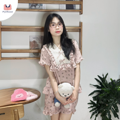 kiểu đồ bộ vải đũi trẻ trung