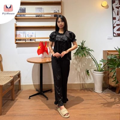 Lụa latin bộ mầu đen nhìn sang và quý phái