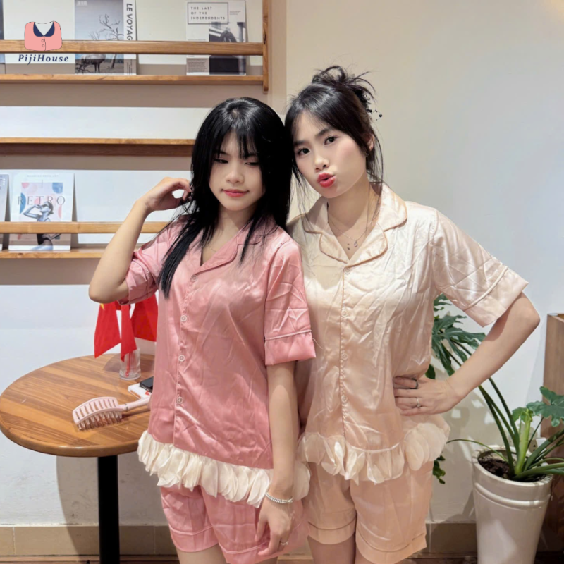 bộ đồ mặc nhà mùa hè vải lụa