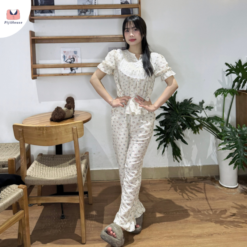 pijama dài đi coffee
